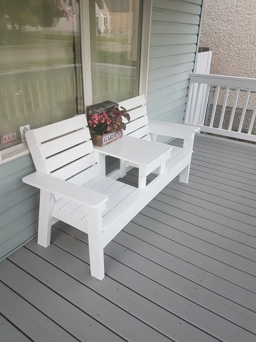 DIY Double Chair Bench with Table Ana White