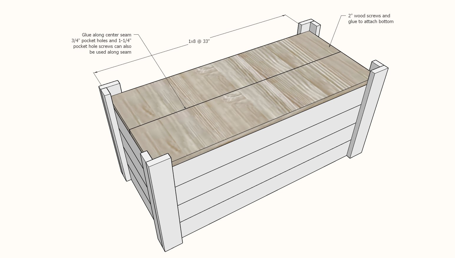 standard toy box size