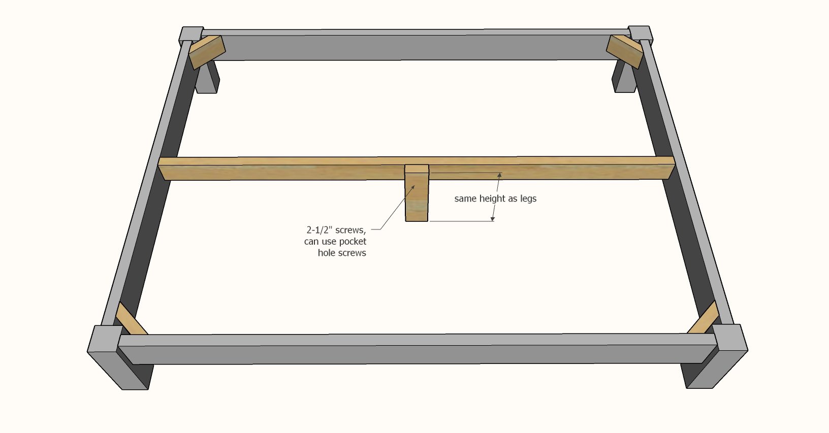 Essential Bed Frame In All Sizes Ana, How To Put A Wooden Bed Frame Together With Center Support