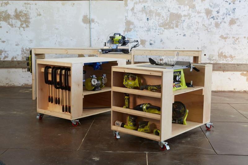ultimate roll away workbench with miter saw stand 