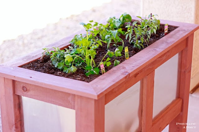 wood and metal planter rustic farmhouse planter