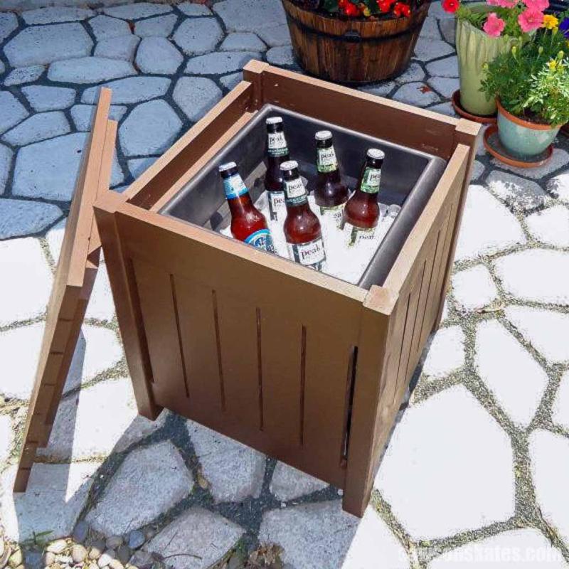 outdoor storage side table with storage
