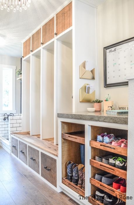shoe cabinet with slide out trays