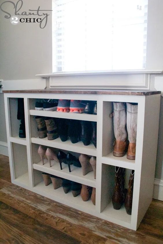 shoe and boot open storage cabinet 