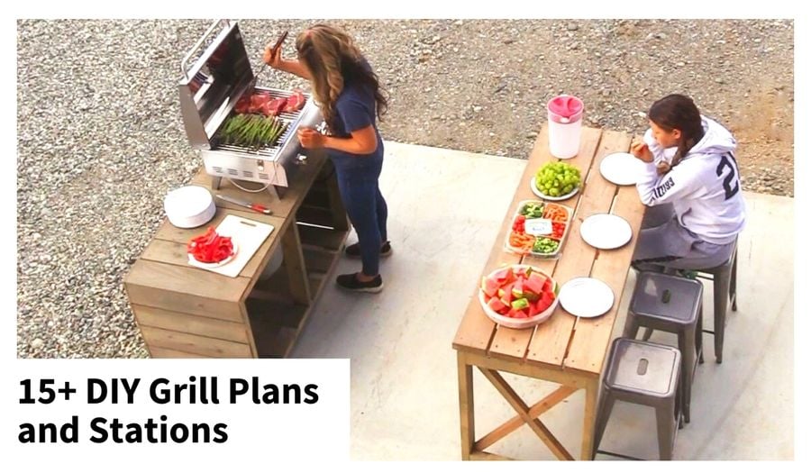 diy outdoor grill stations free plans