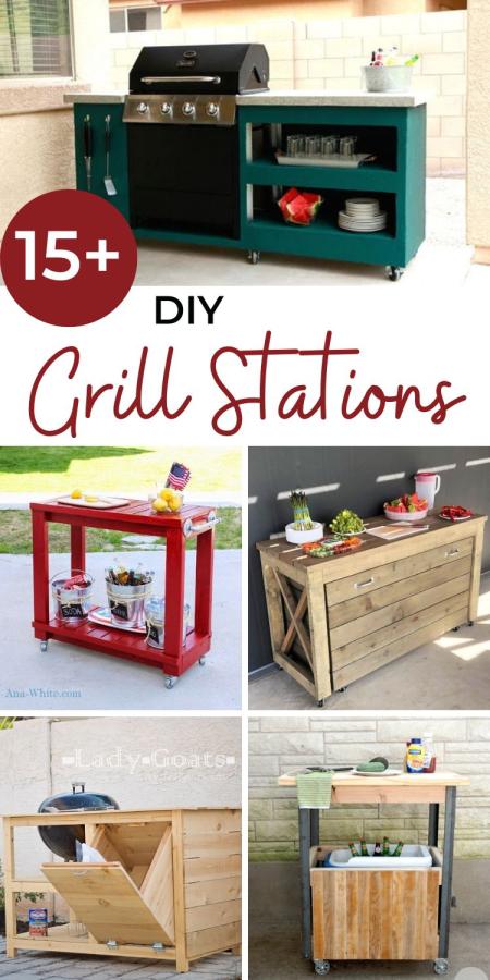 Rolling Grill Side Cart with Storage - Houseful of Handmade