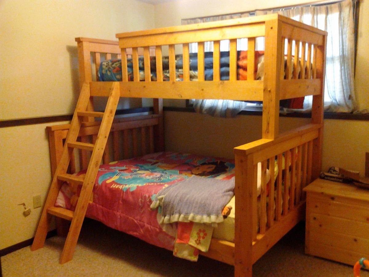 full bottom twin top bunk bed