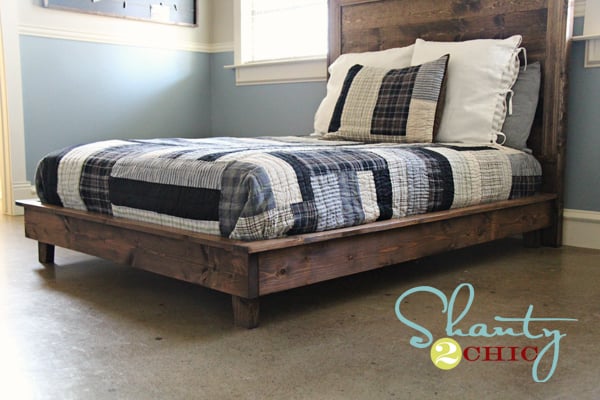 wood platform bed frame diy