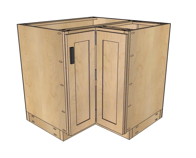 36 Corner Base Easy Reach Kitchen, How To Build A Corner Kitchen Pantry Cabinet