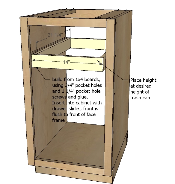 18 Kitchen Base Cabinet Trash Pull Out Or Storage Cupboard With