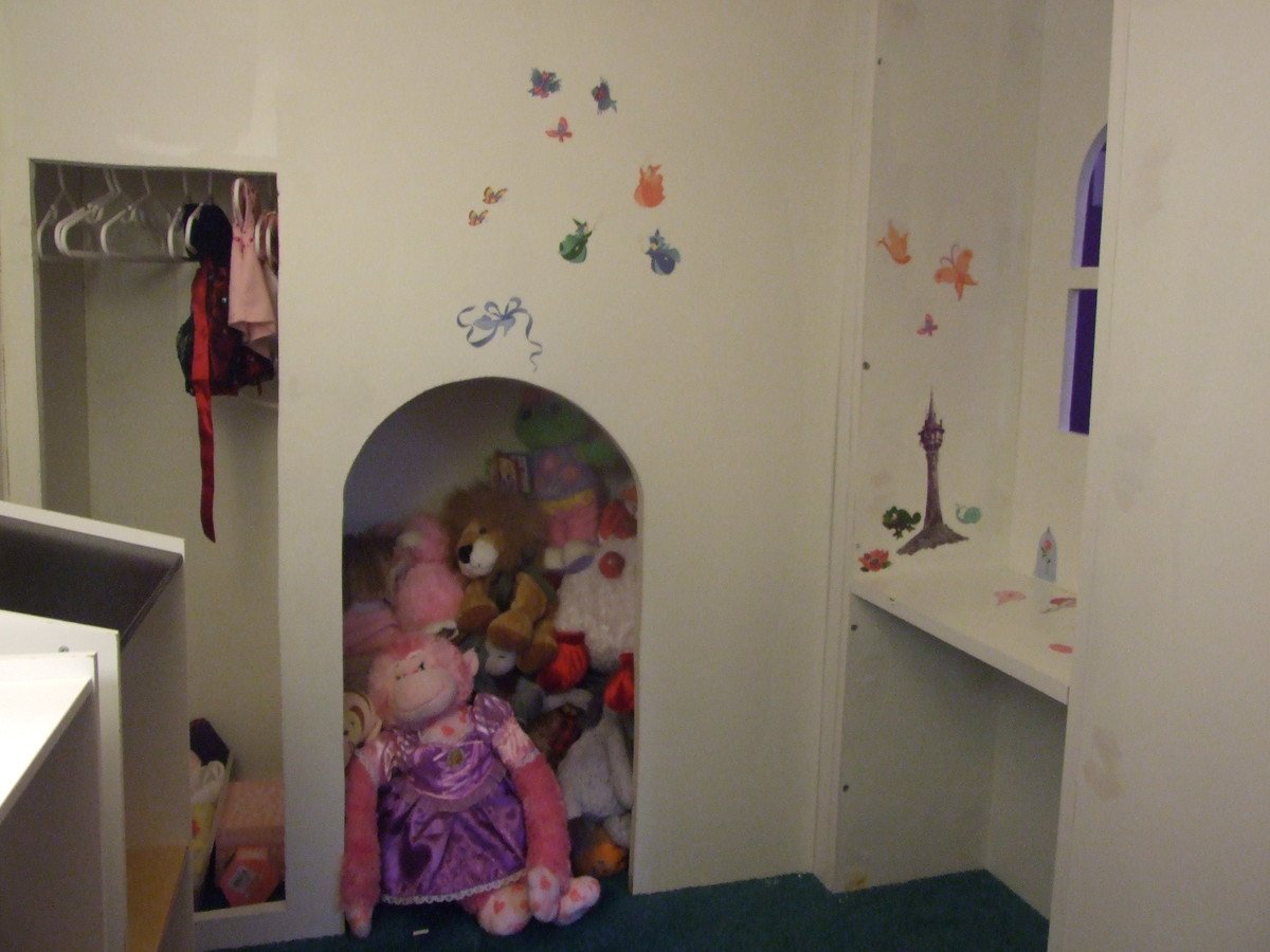 castle loft bed with stairs and slide