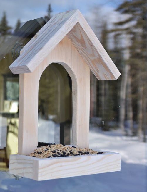 DIY Bird Feeder on the Window, Wood Bird Feeder Platform Bird Feeder 