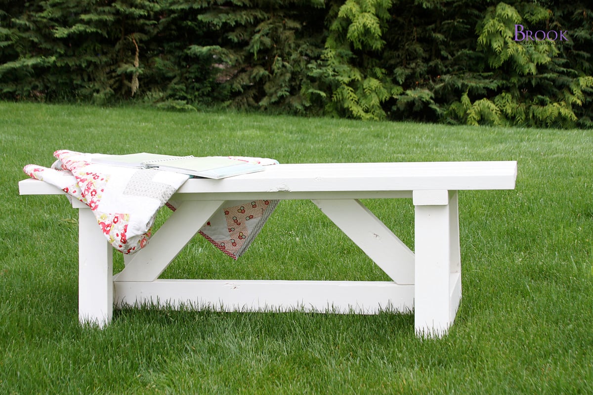 rustic wood bench