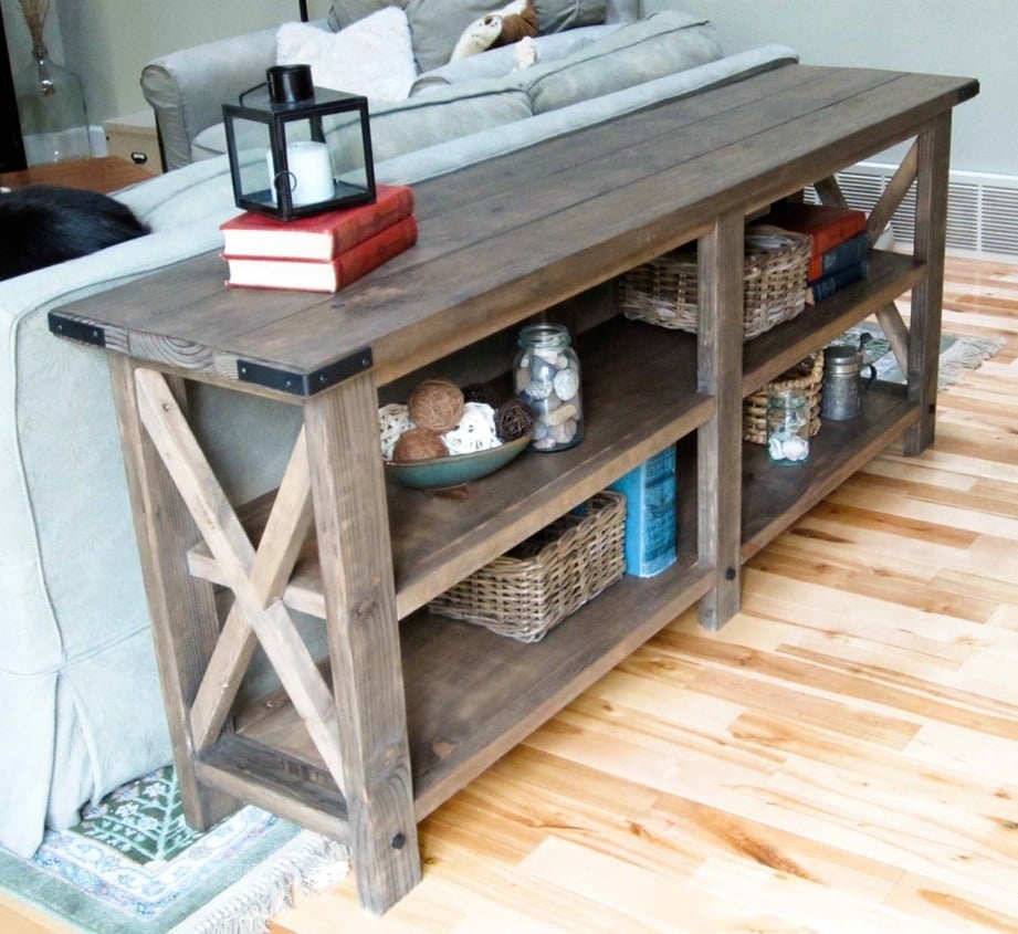 Rustic X Console Table Ana White