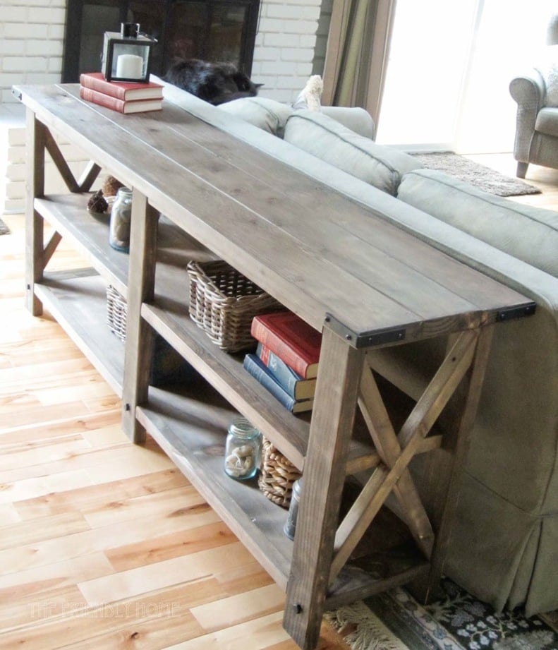 ana white rustic x console table