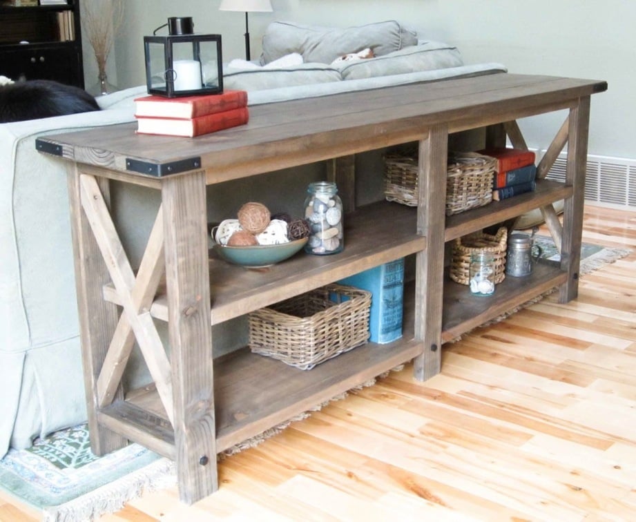 ana white rustic x console table