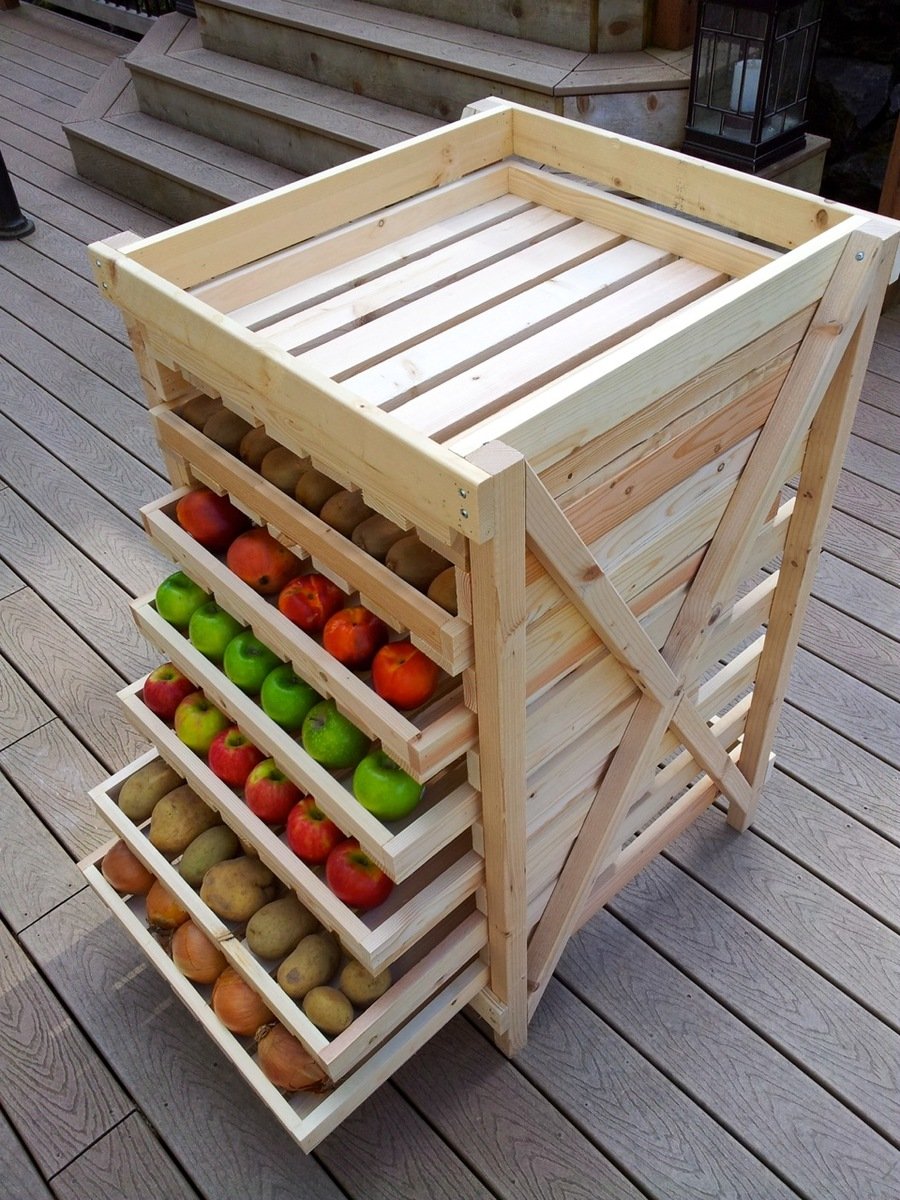 Vegetable Rack with Slide Out Trays