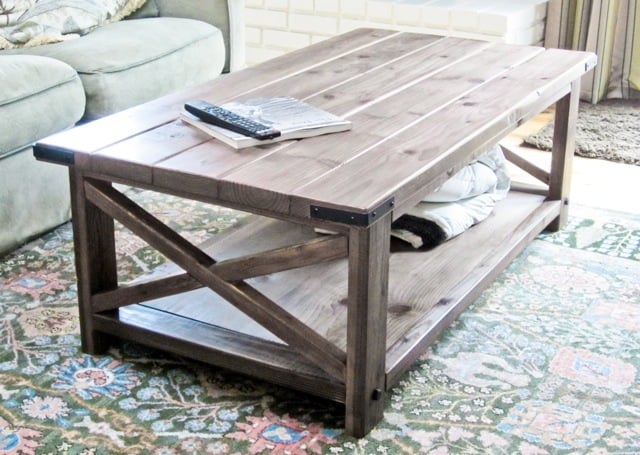 rustic x coffee table plans