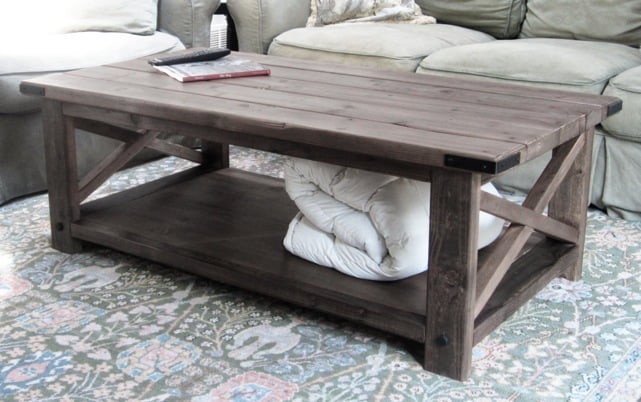 rustic x coffee table plans