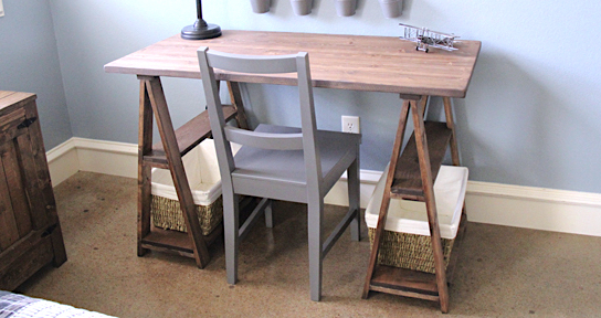 simple sawhorse desk plans