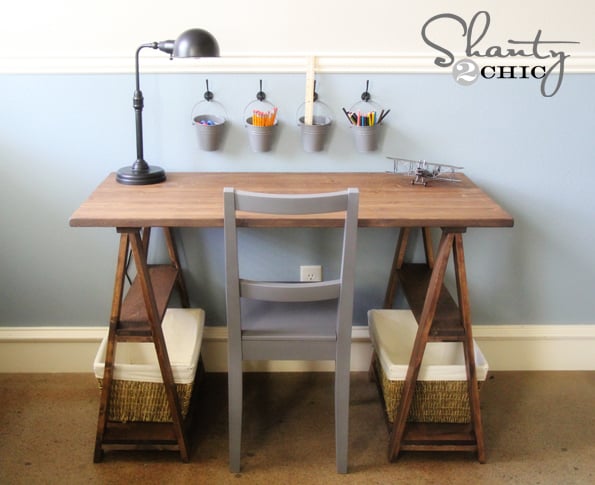 simple sawhorse desk plans