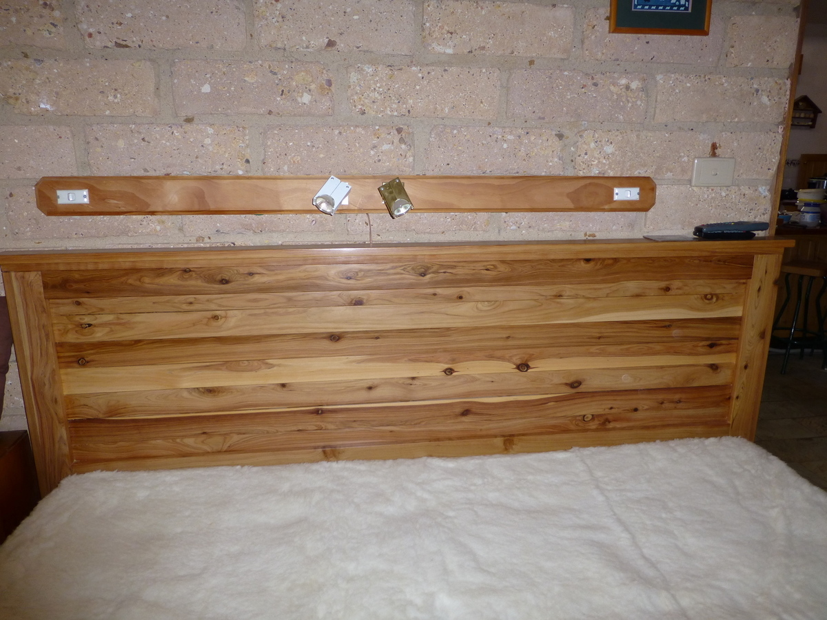 king size bed with `reclaimed' headboard | Ana White