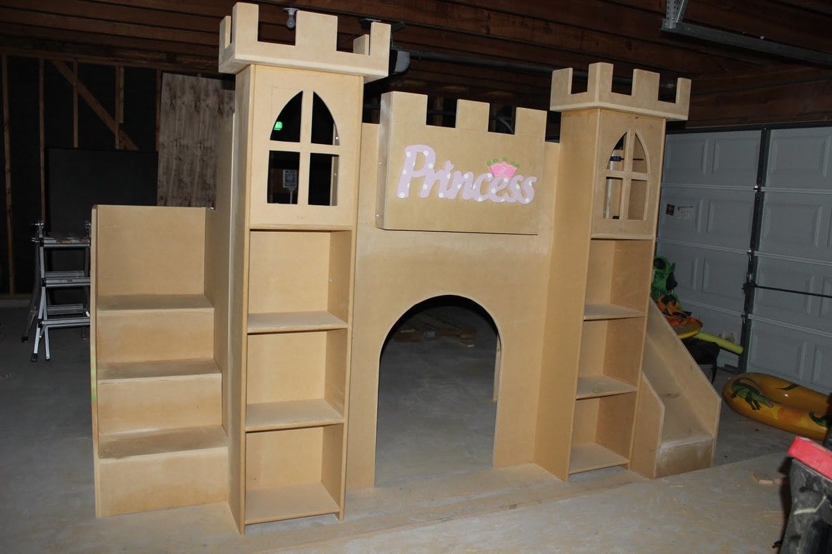 Castle Loft Bed With Stairs And Slide, How To Build A Slide For Bunk Bed