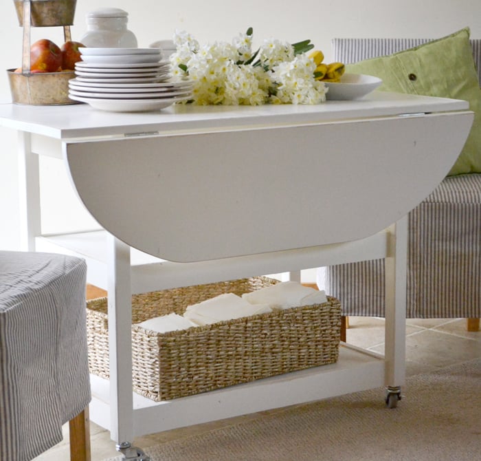 Drop Leaf Round Storage Table Ana White, How To Make A Round Table With Leaf
