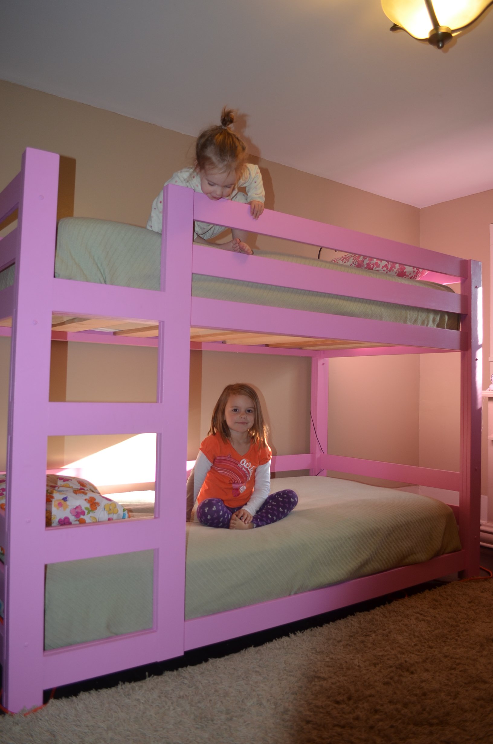 girly bunk beds with stairs