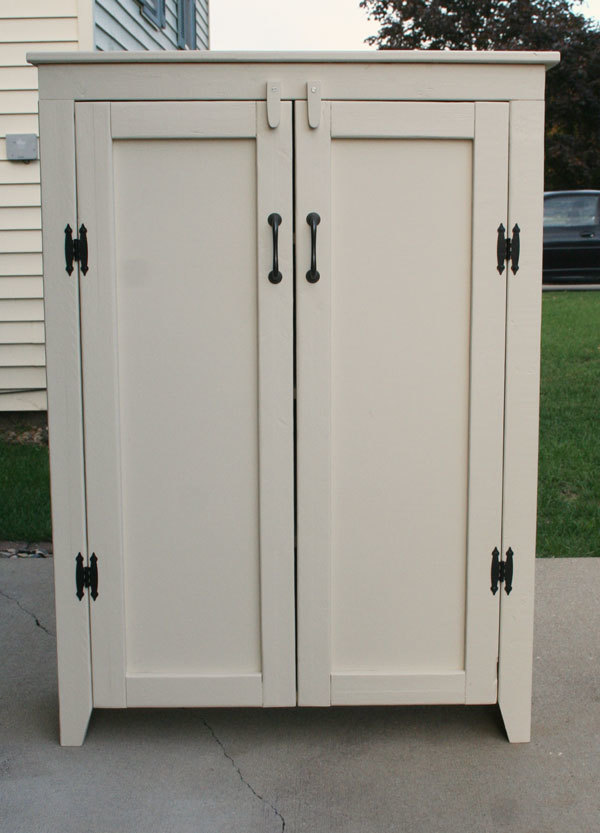Unfinished wood jelly shop cabinet