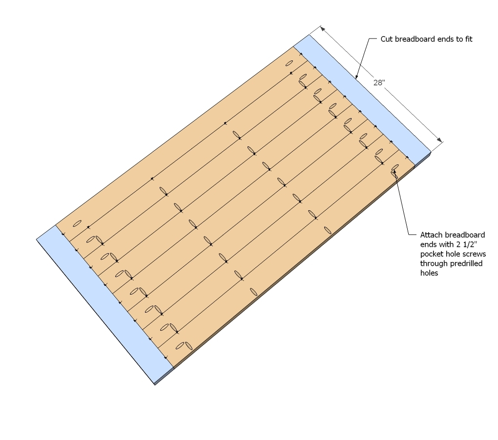 Table top with pocket cheap holes
