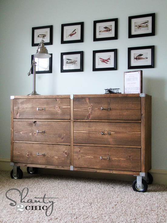 Rolling Rustic Wood Dresser Ana White