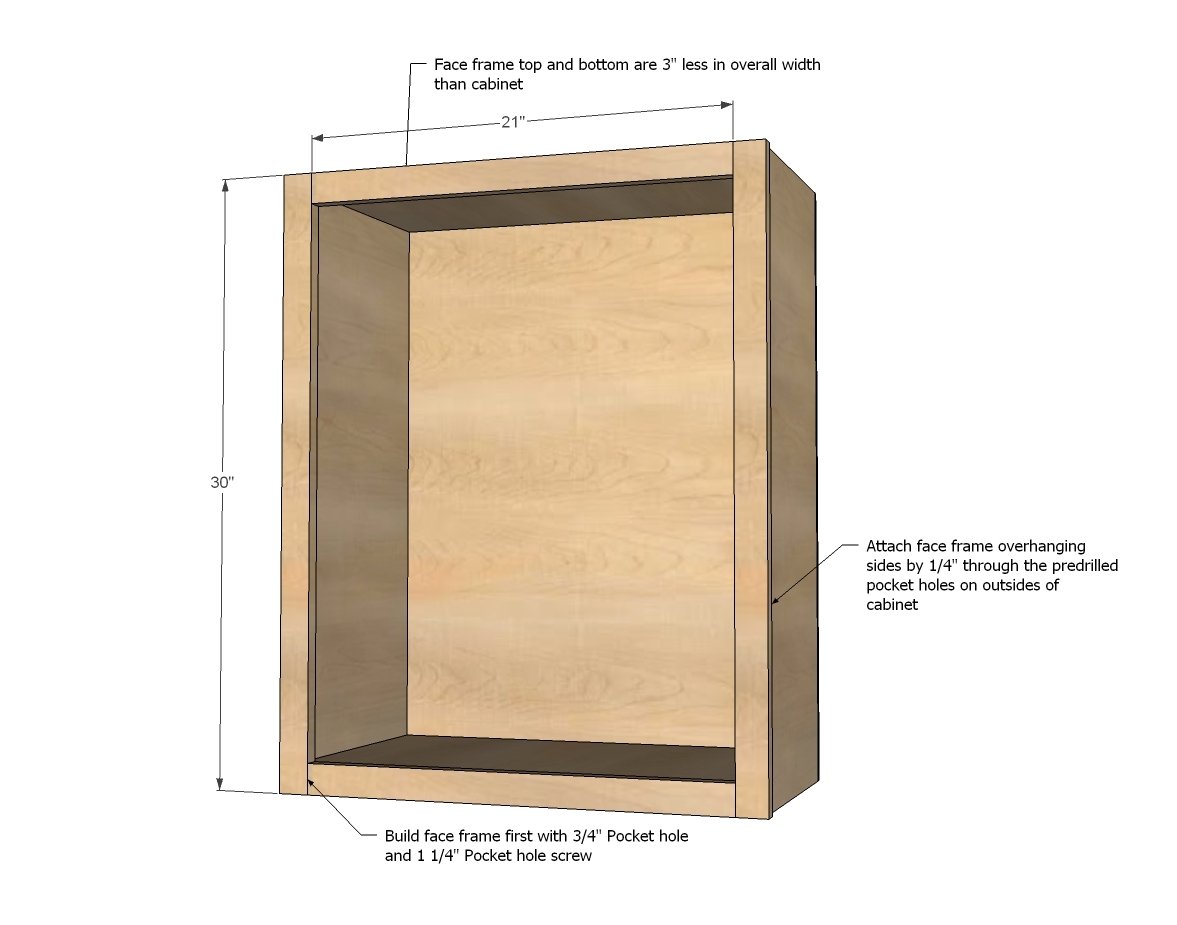 Wall Kitchen Cabinet Basic Carcass Plan Ana White