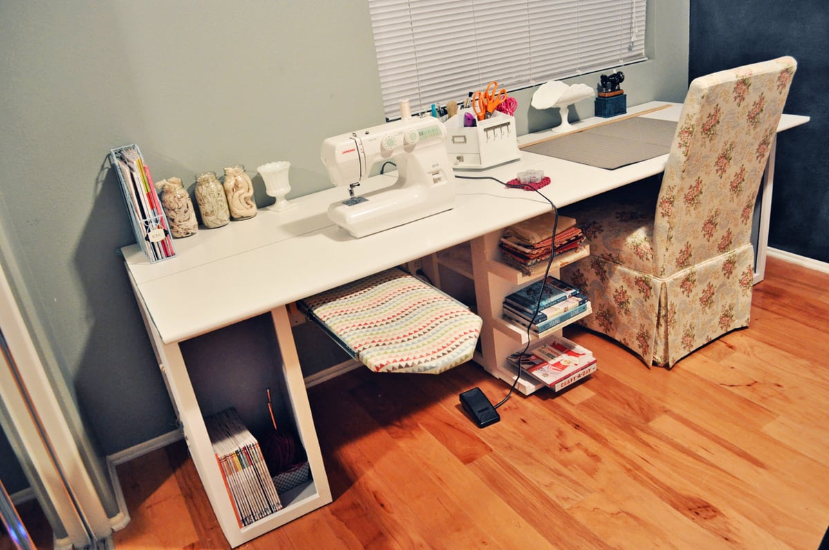 Modern Craft Table with Pull Out Ironing Table [Modified ...