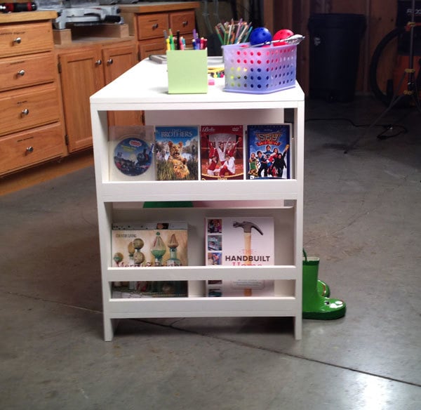 kids desk and bookshelf