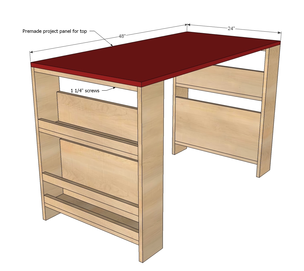 Kids Storage Leg Desk Ana White