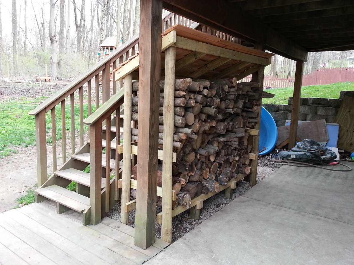 Firewood Shed using Round Posts and 2x4s Ana White