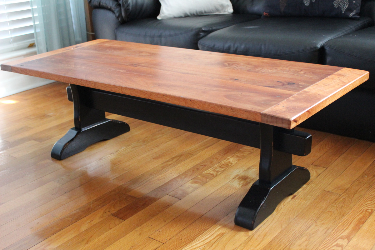 Ana White Trestle Table with Mahogany Top - DIY Projects