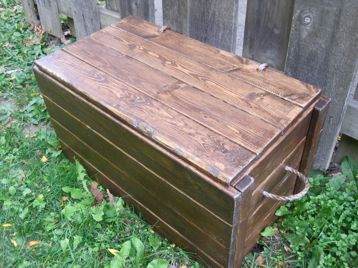 Large Wood Storage Chest