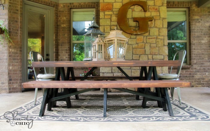 outdoor dining bench plans