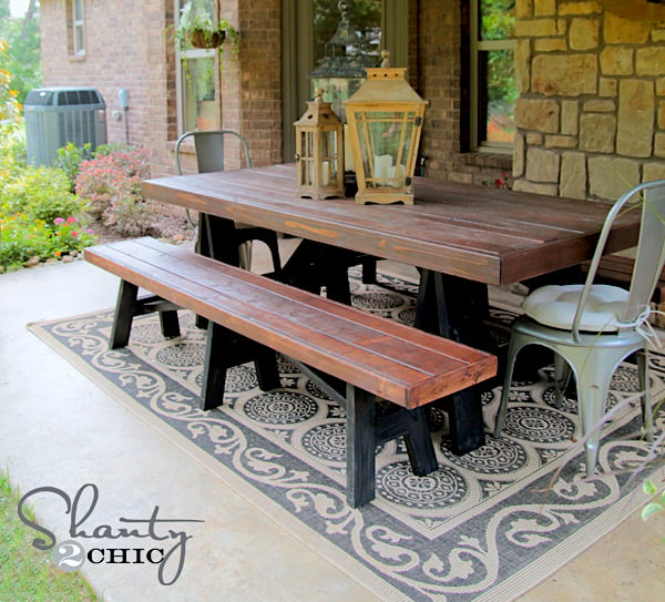 outdoor dining bench plans