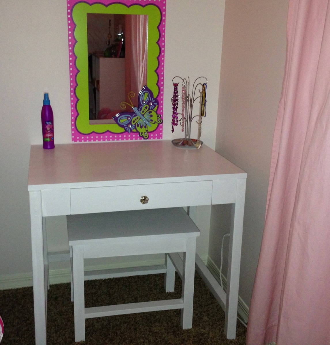 Cubby desk turned kid s vanity Ana White