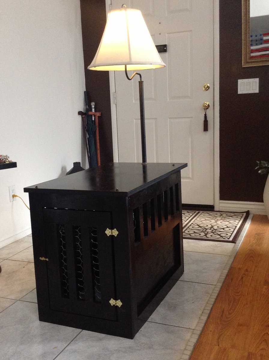 Medium Dog Kennel End Table Combo, Lamp End Table Combinations