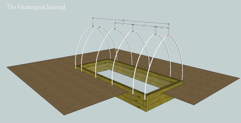 diy hoop frame for garden box