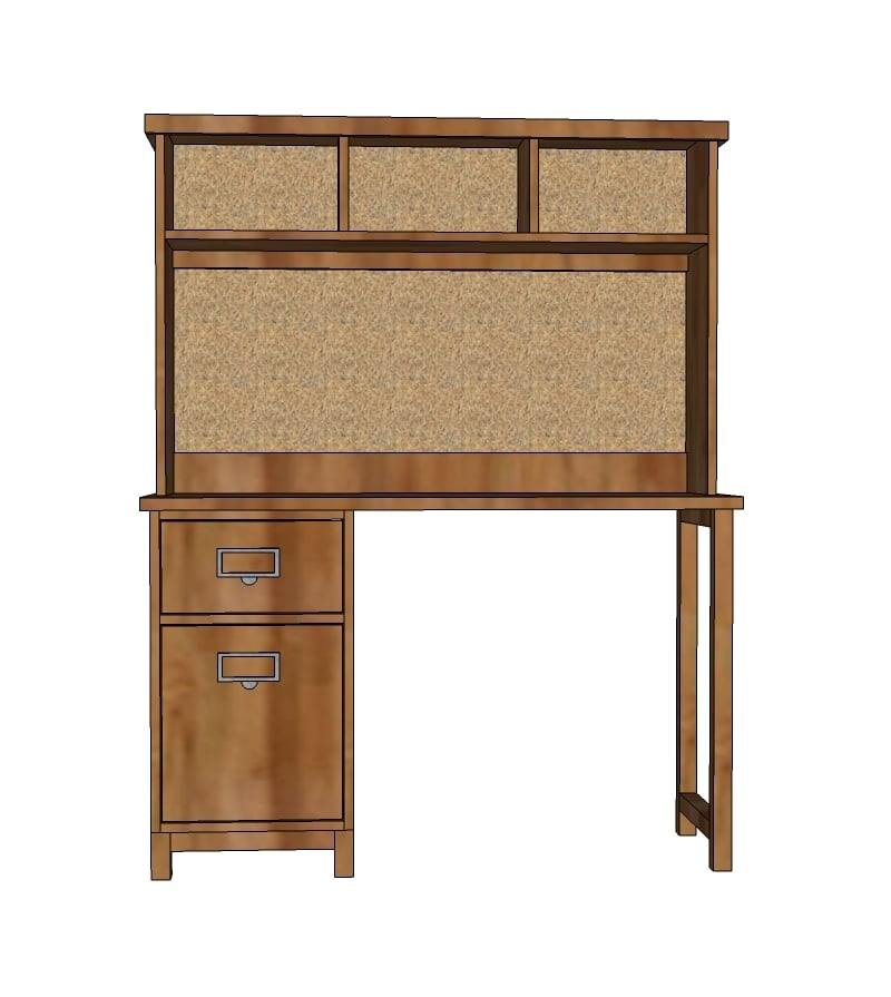 Schoolhouse Desk Hutch | Ana White