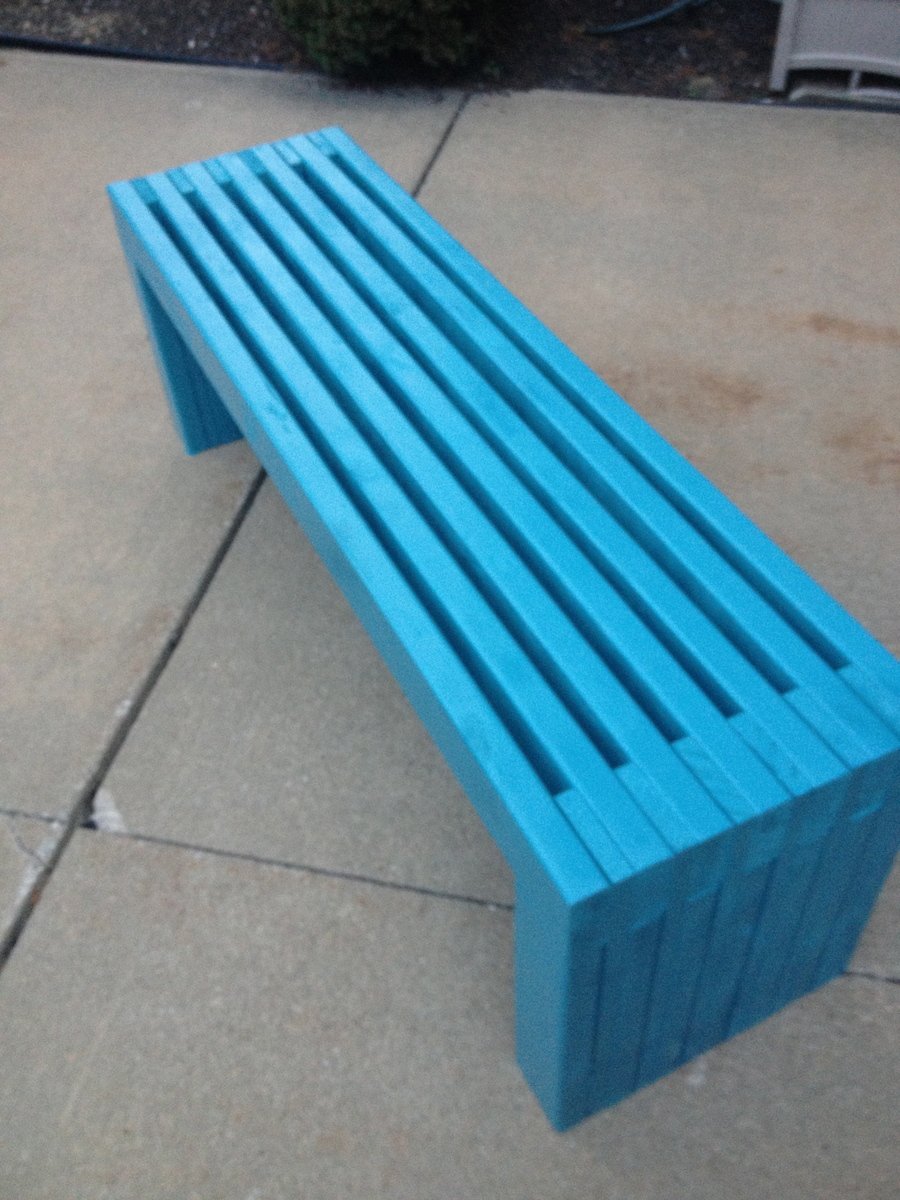 Ana White MODERN SLAT TOP OUTDOOR WOOD BENCH - DIY Projects