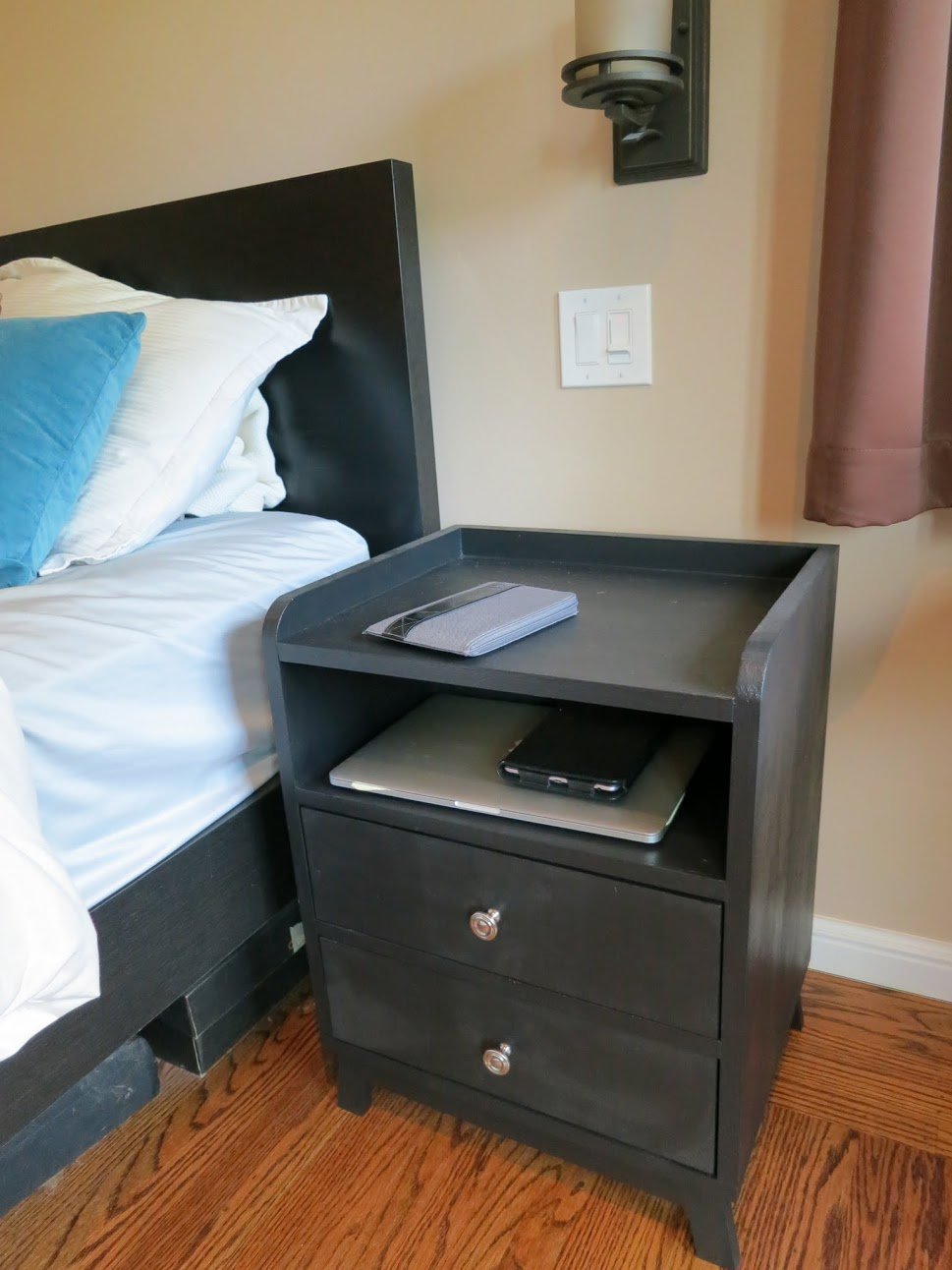 2 Drawer Modern Nightstand (with Charging station) Ana White
