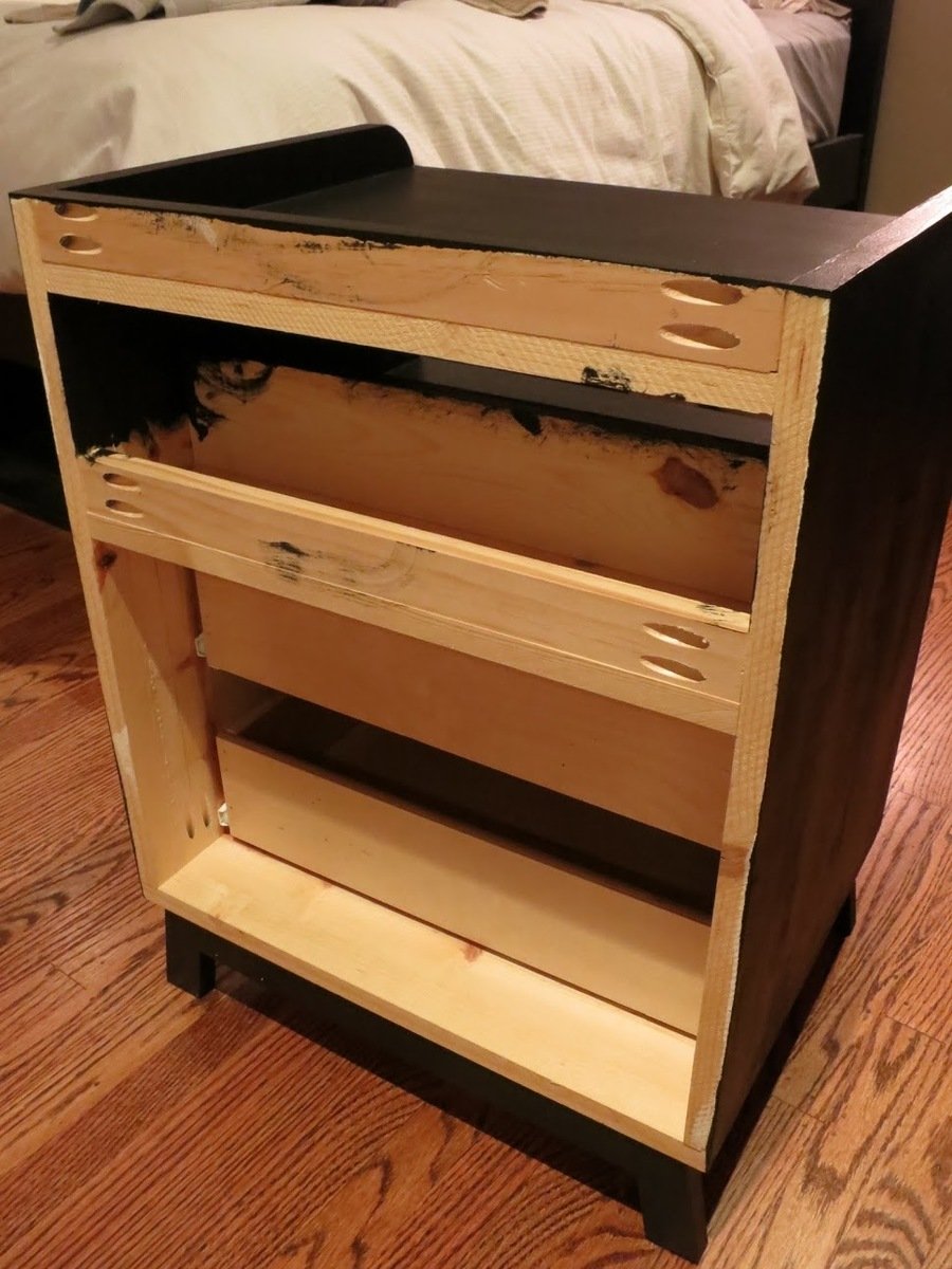 2 Drawer Modern Nightstand (with Charging station) Ana White