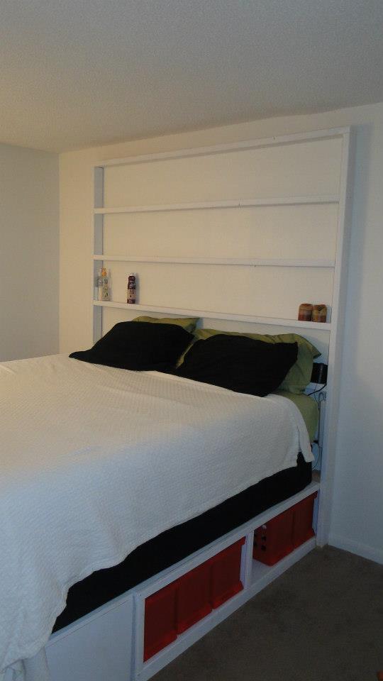 King size sales bookcase headboard plans