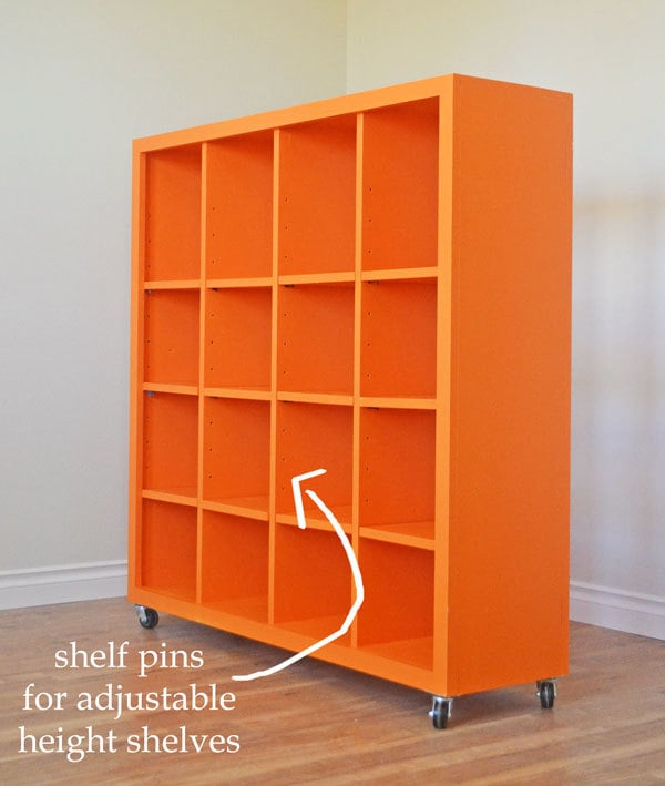 4x4 Rolling Cube Shelf Adjustable, Diy Bookcase With Adjustable Shelves